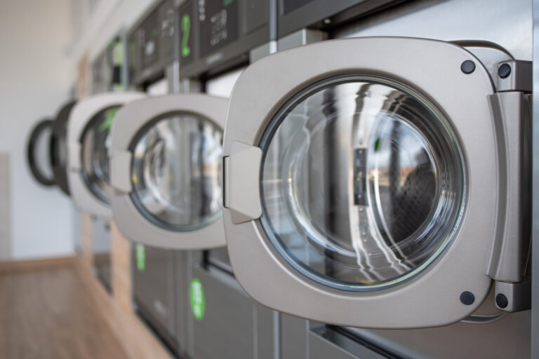 Public Laundry. Washing Machines And Dryers